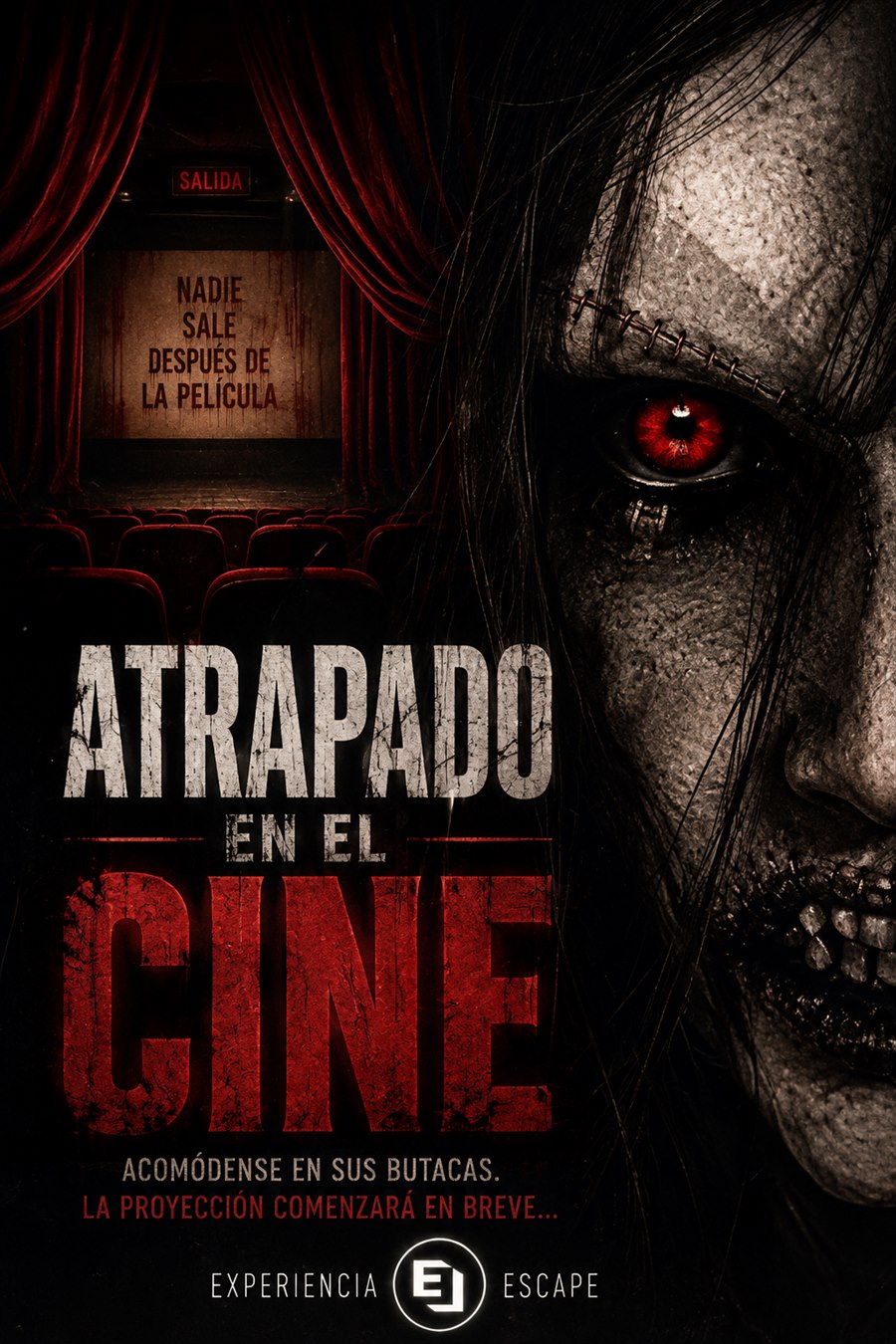 Cartel de Atrapado en el Cine